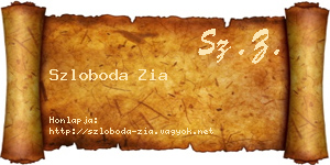 Szloboda Zia névjegykártya